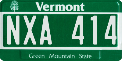 VT license plate NXA414