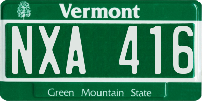 VT license plate NXA416