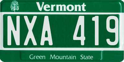 VT license plate NXA419