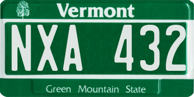VT license plate NXA432