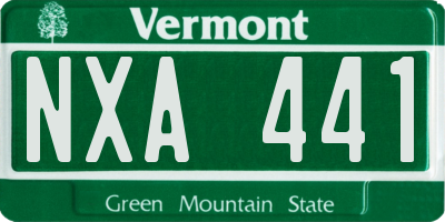 VT license plate NXA441