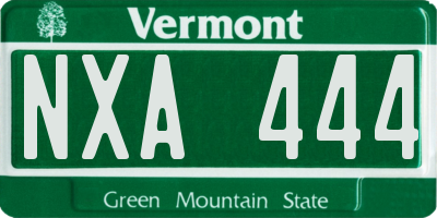 VT license plate NXA444