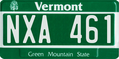 VT license plate NXA461