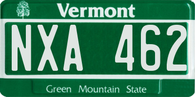 VT license plate NXA462