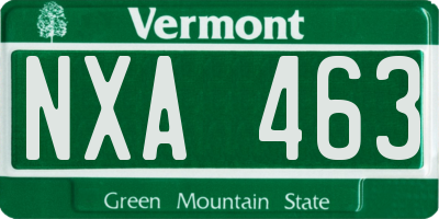 VT license plate NXA463