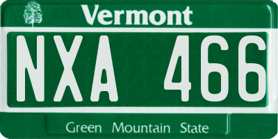 VT license plate NXA466