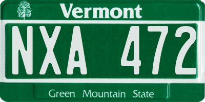VT license plate NXA472