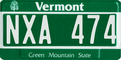 VT license plate NXA474