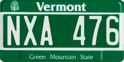 VT license plate NXA476