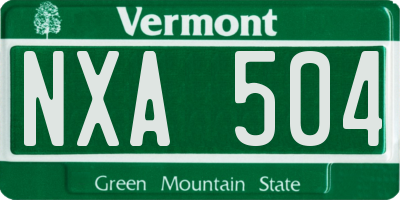 VT license plate NXA504