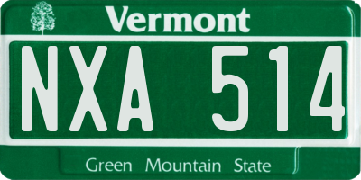 VT license plate NXA514