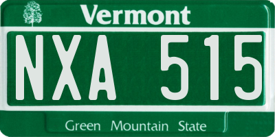 VT license plate NXA515