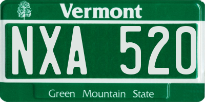 VT license plate NXA520