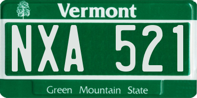 VT license plate NXA521