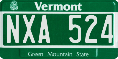 VT license plate NXA524