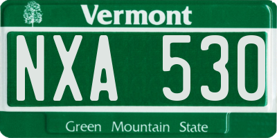 VT license plate NXA530
