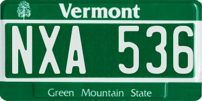 VT license plate NXA536