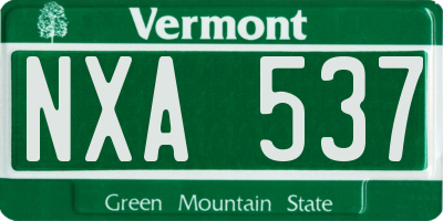 VT license plate NXA537