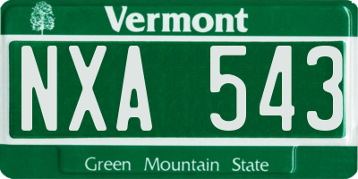 VT license plate NXA543