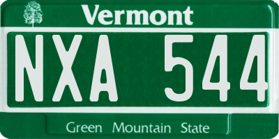VT license plate NXA544