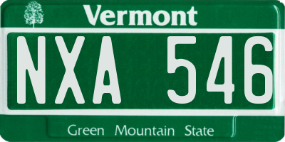 VT license plate NXA546