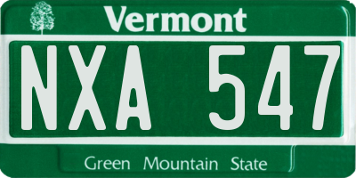 VT license plate NXA547