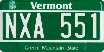 VT license plate NXA551