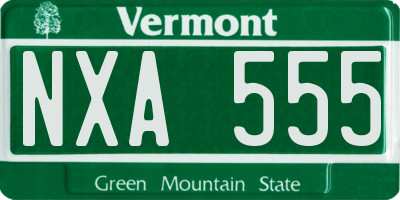 VT license plate NXA555