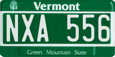 VT license plate NXA556