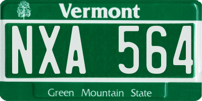 VT license plate NXA564