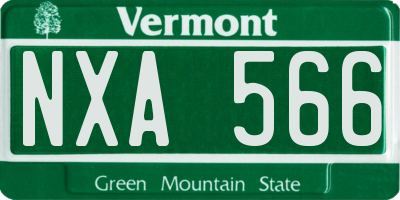 VT license plate NXA566
