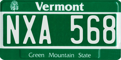 VT license plate NXA568