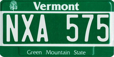 VT license plate NXA575