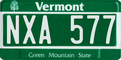 VT license plate NXA577