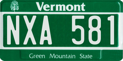 VT license plate NXA581