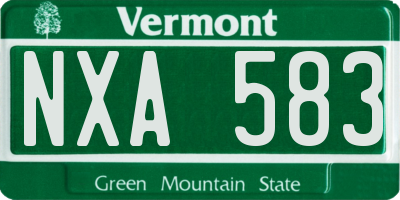 VT license plate NXA583