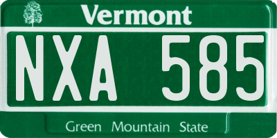 VT license plate NXA585