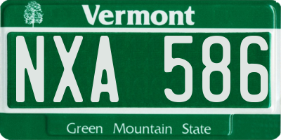 VT license plate NXA586