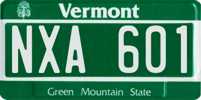 VT license plate NXA601