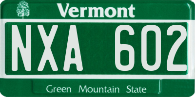 VT license plate NXA602