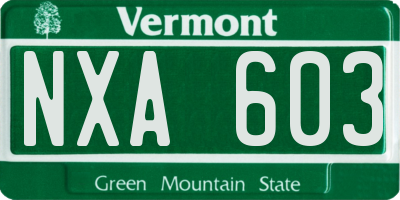 VT license plate NXA603