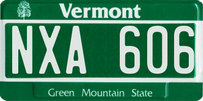 VT license plate NXA606
