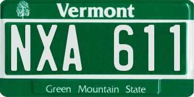 VT license plate NXA611