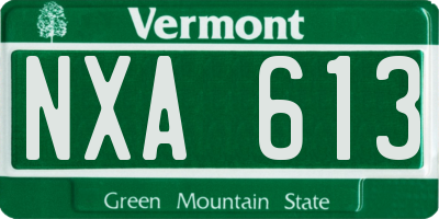 VT license plate NXA613