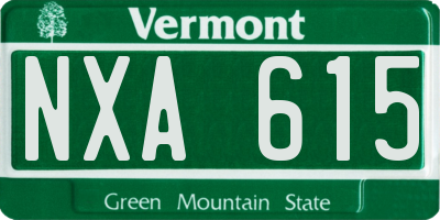 VT license plate NXA615