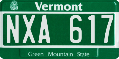 VT license plate NXA617