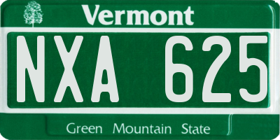 VT license plate NXA625