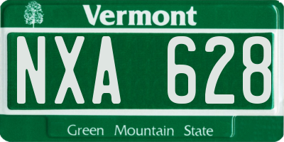 VT license plate NXA628