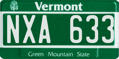 VT license plate NXA633