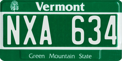 VT license plate NXA634